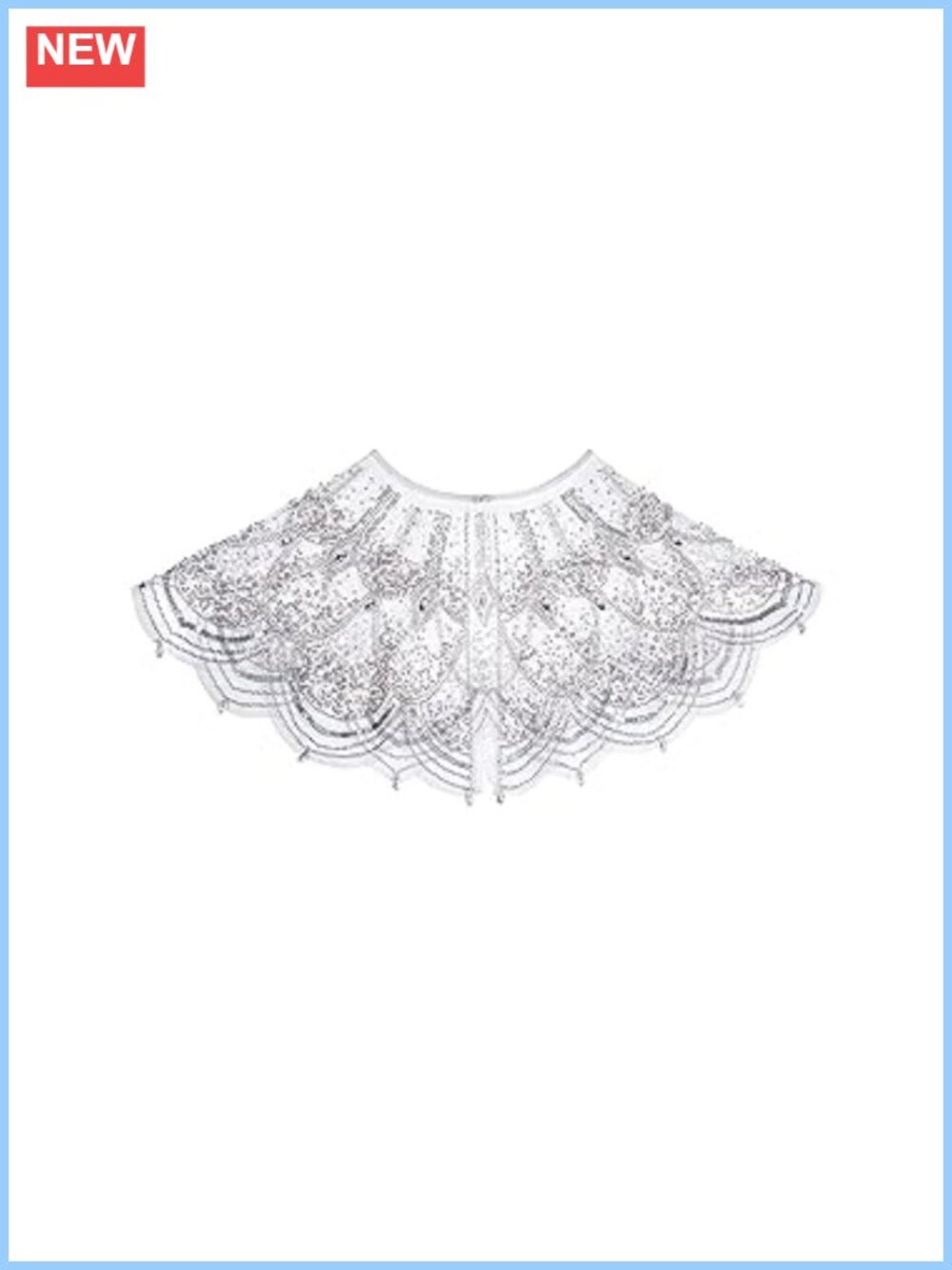Sparkle Sequin Beaded Tulle Shawl Wrap for Girls